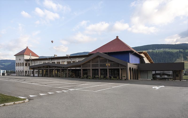 The Drei Zinnen Dairy building in Dobbiaco