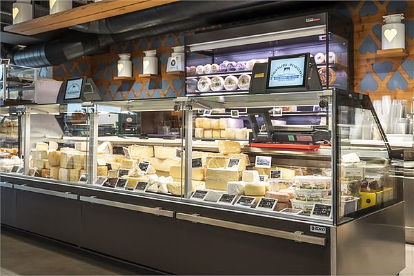 The cheese counter in the Dobbiaco shop