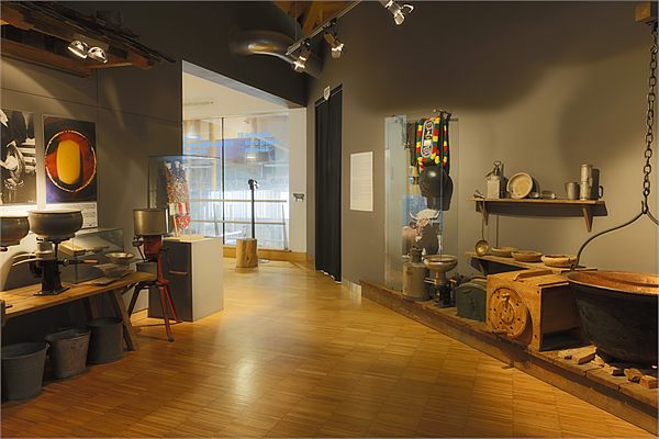 Historic butter and cheese equipment in the museum